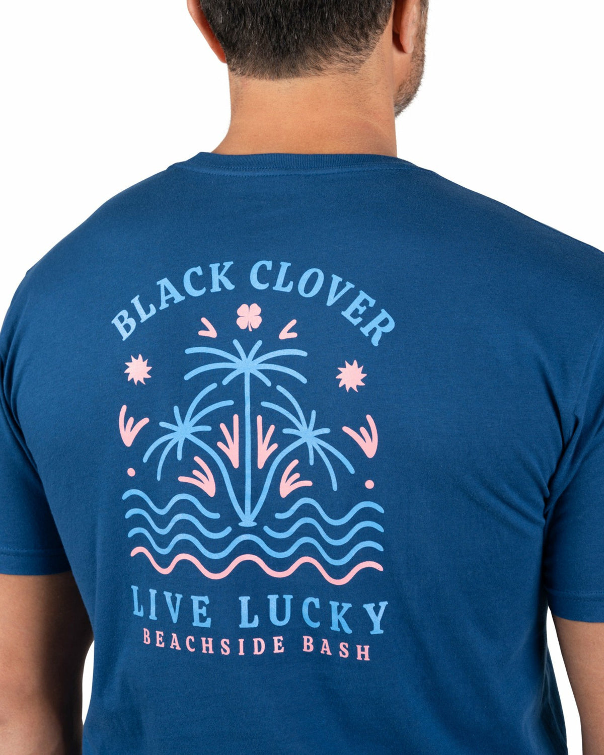Tropical Men's Blue Graphic Tee with Beach Logo