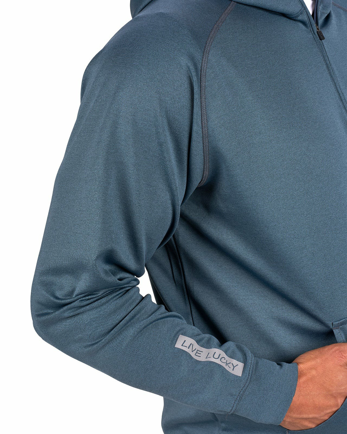 Men's Quarter-Zip Black Lightweight Hoodie