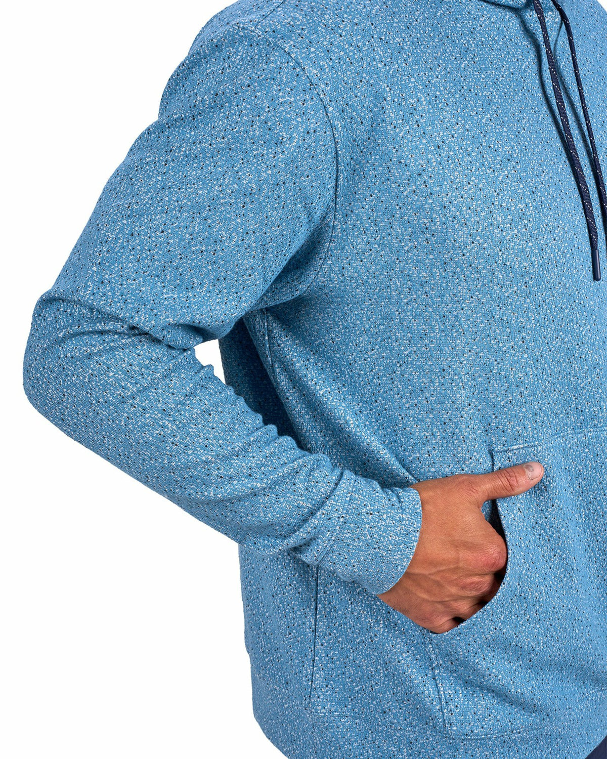 Men's Blue Stylish Textured Hoodie