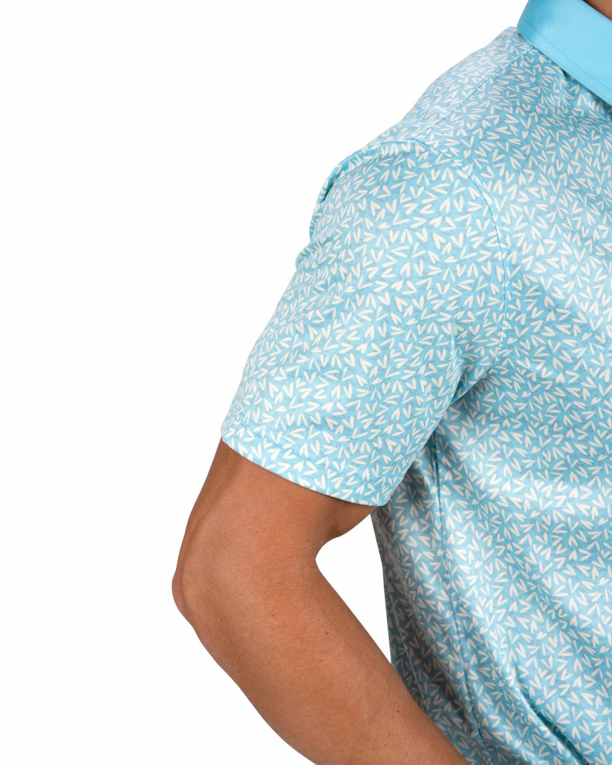 Men's Mint Green Conversational Golf Polo with Heart Pattern