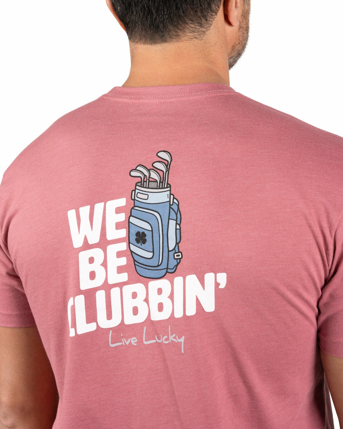 Playful Men's Pink Graphic Tee for Golf