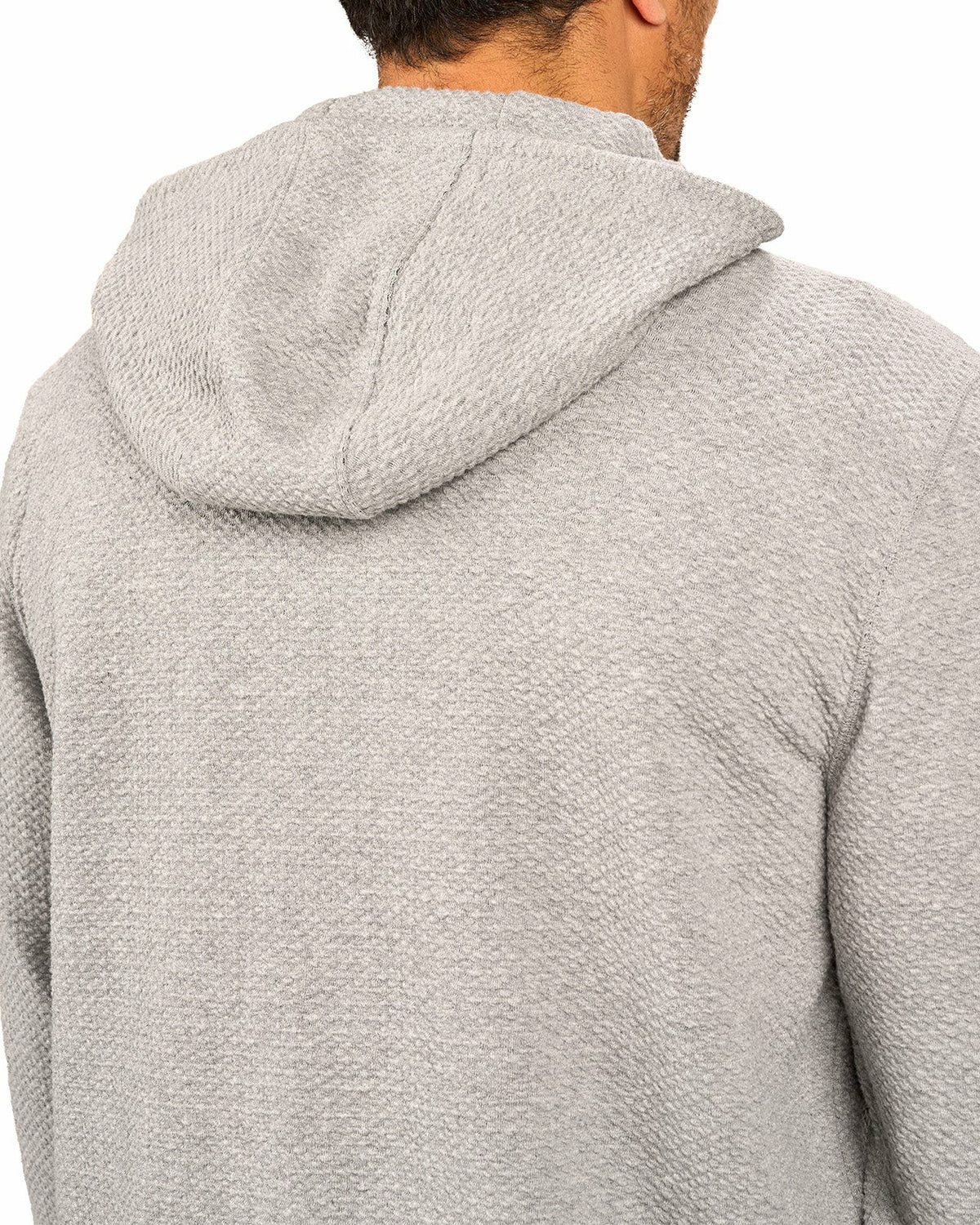 Men's Textured Grey Zip Hoodie