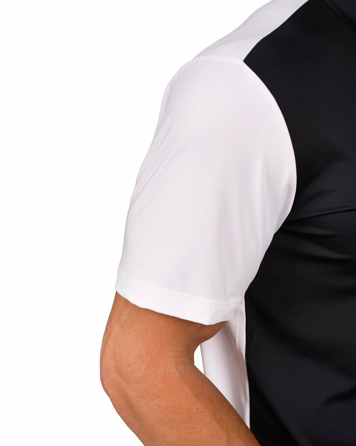 Men's Black and White Contrasting Golf or Business Polo