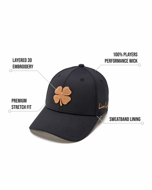 Orange and Black Premium Clover Hat for Golf and Lifestyle