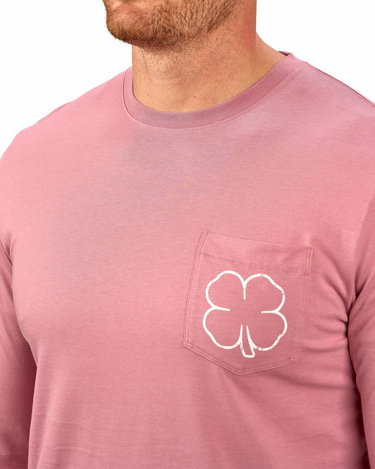 Retro Long-Sleeved Pastel Pink Graphic T-Shirt
