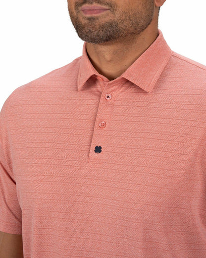 Dark Orange Jacquard Textured Polo for Golf or Business