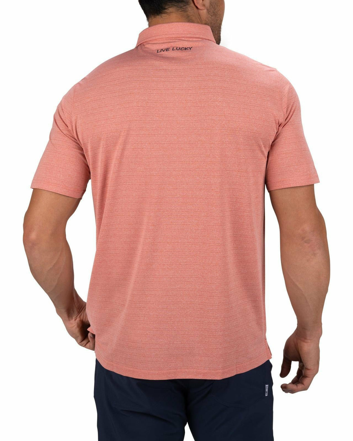 Dark Orange Jacquard Textured Polo for Golf or Business