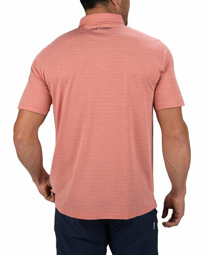 Dark Orange Jacquard Textured Polo for Golf or Business