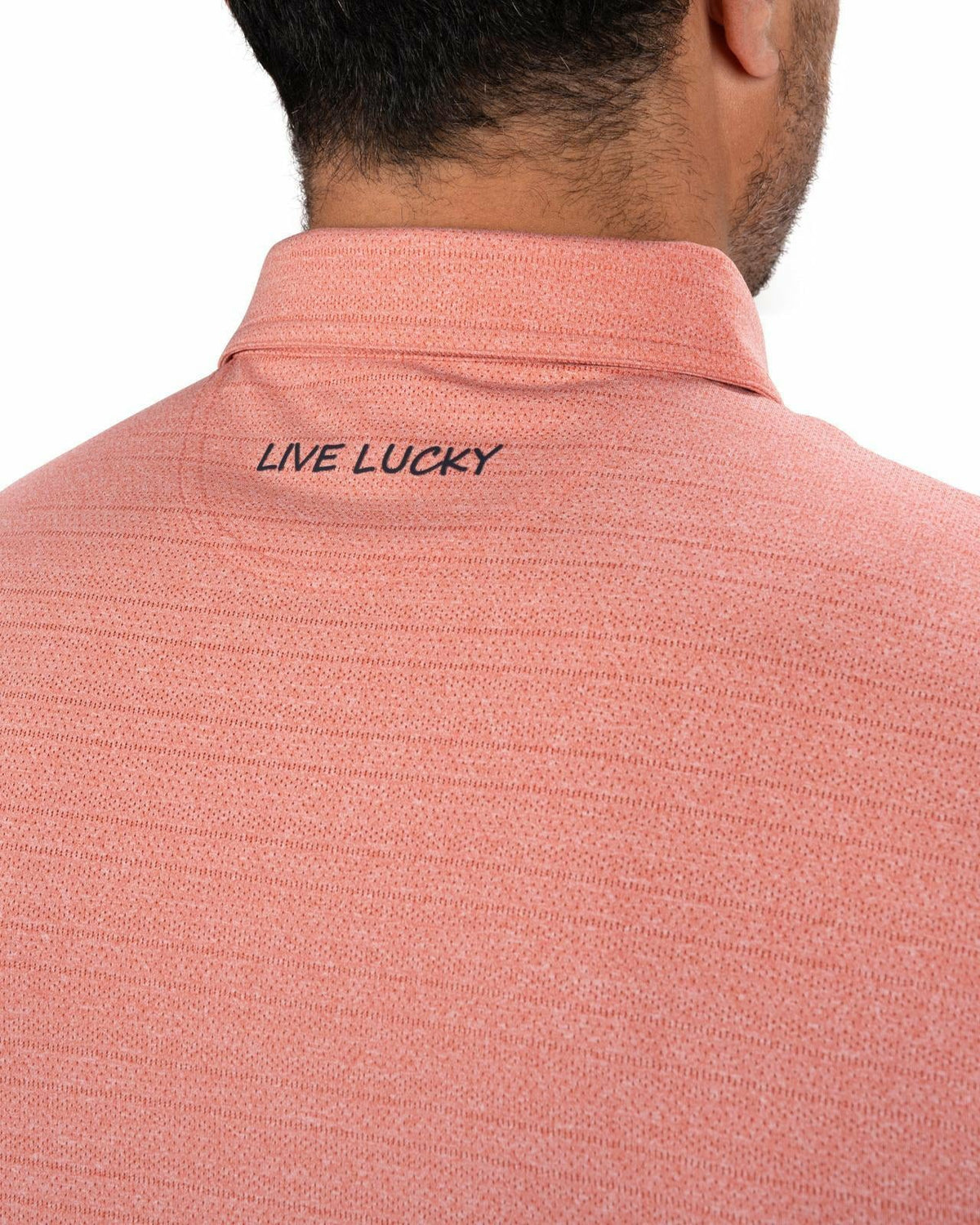Dark Orange Jacquard Textured Polo for Golf or Business