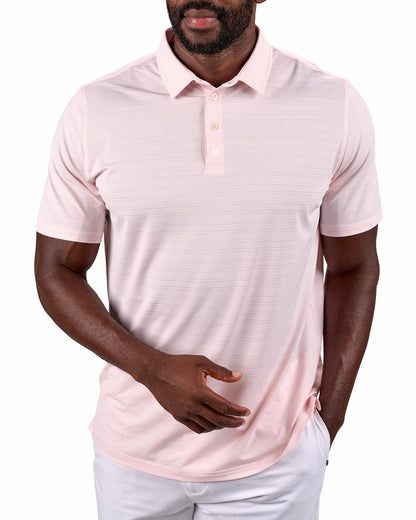 Light Pink Jacquard Textured Polo for Golf or Business