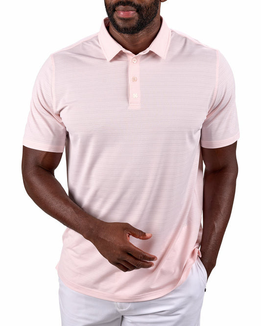 Light Pink Jacquard Textured Polo for Golf or Business