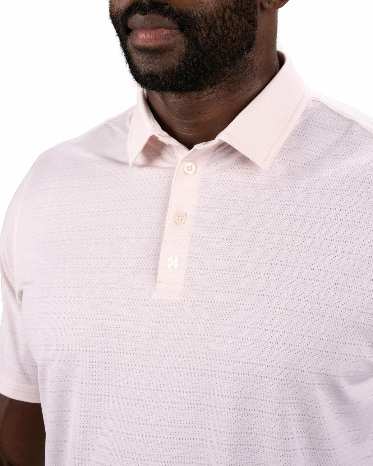 Light Pink Jacquard Textured Polo for Golf or Business