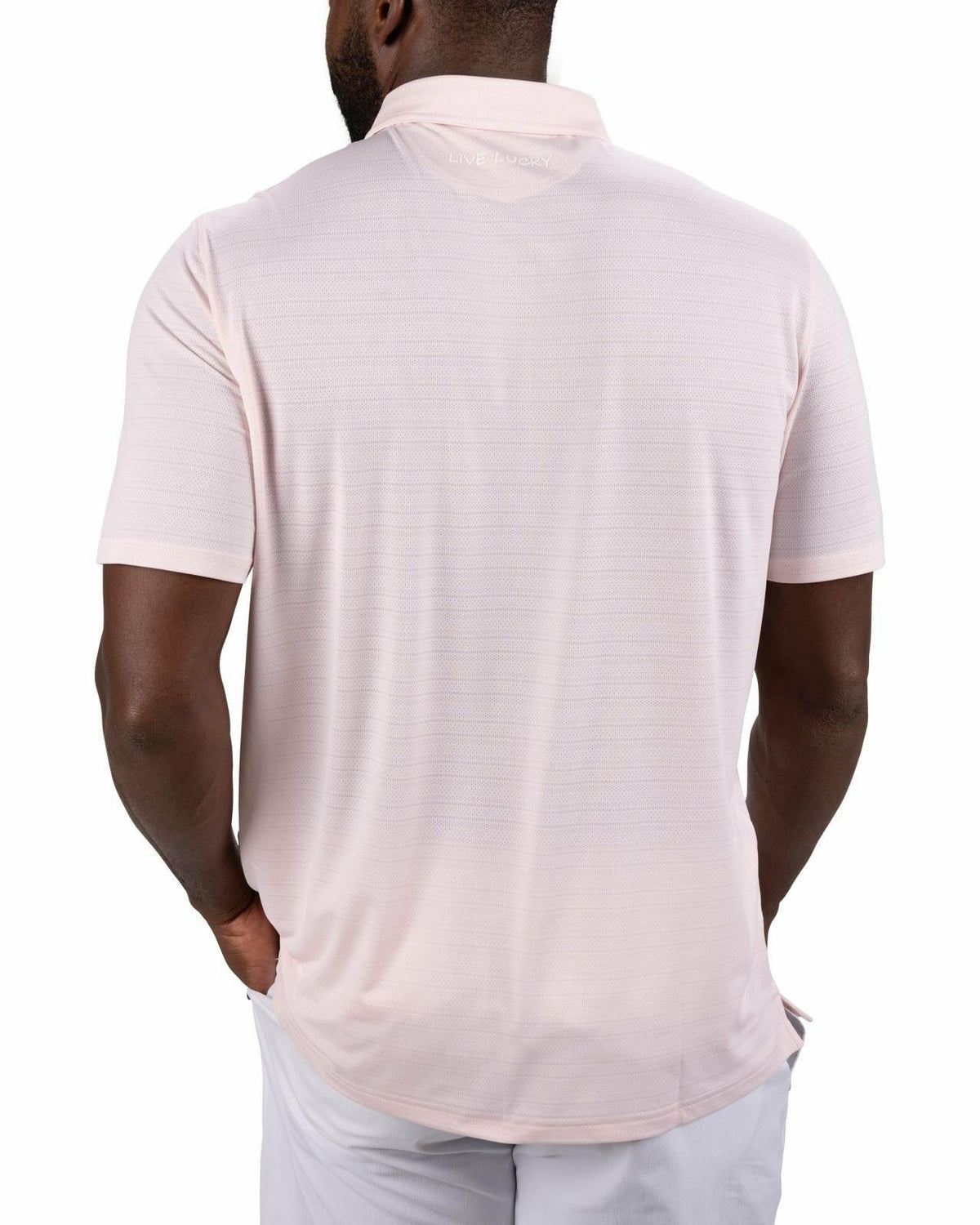 Light Pink Jacquard Textured Polo for Golf or Business