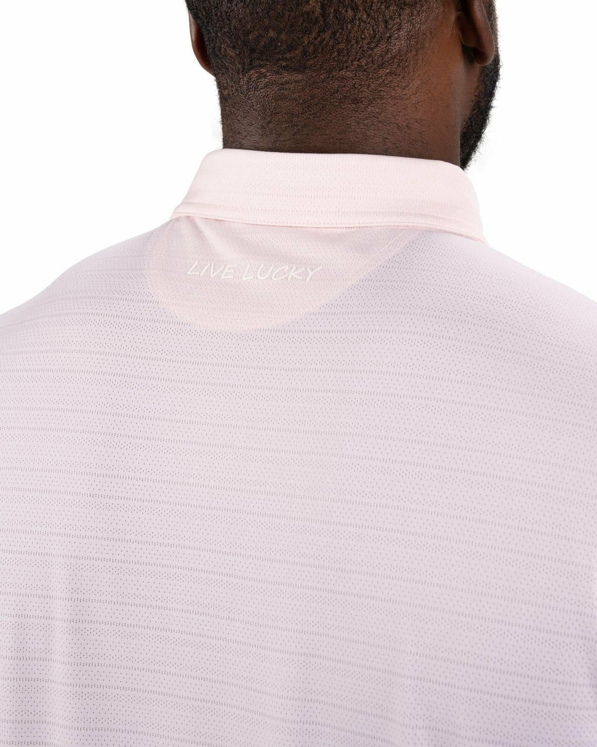 Light Pink Jacquard Textured Polo for Golf or Business