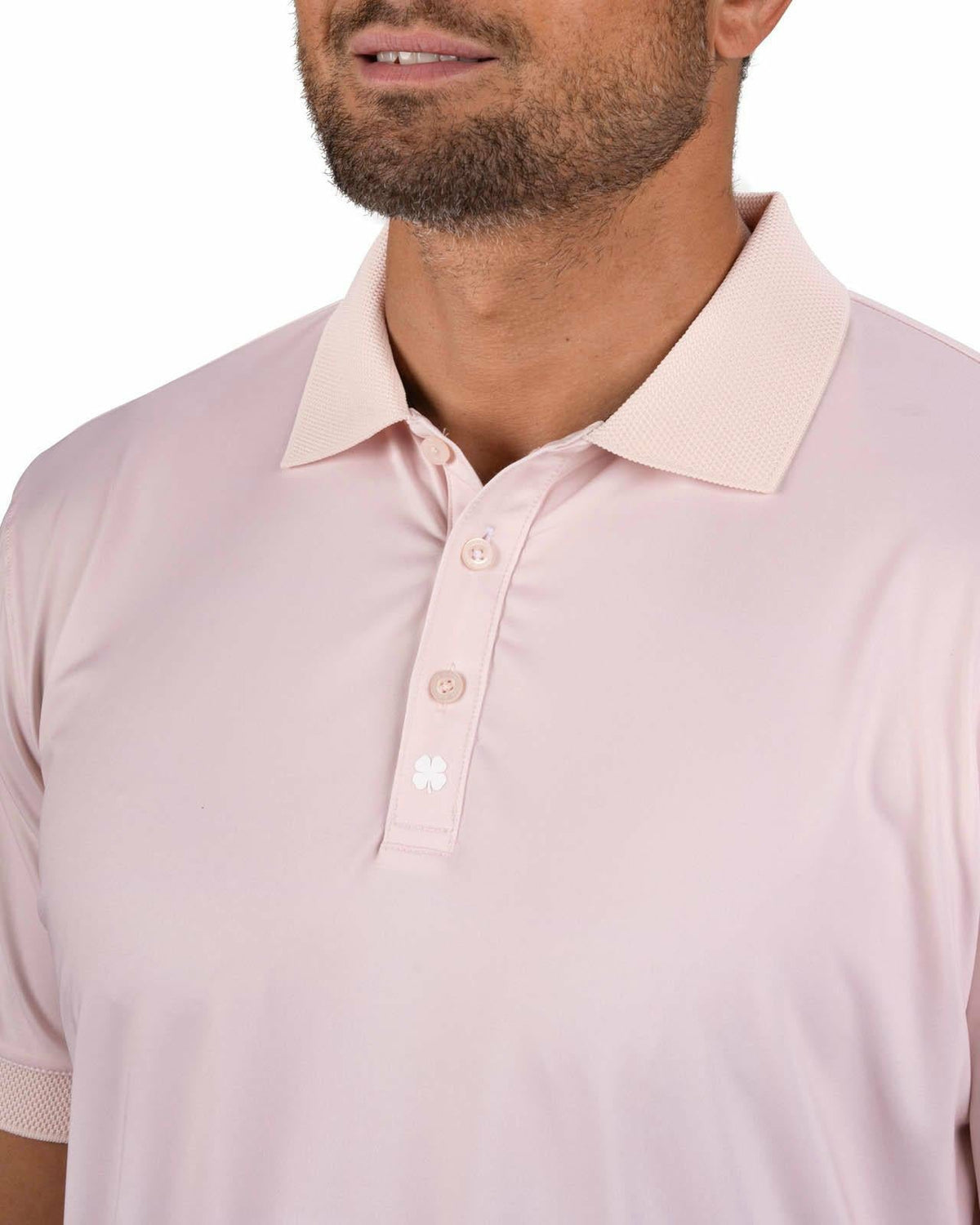 Modern Men's Light Pink Performance Polo for Golf or Business