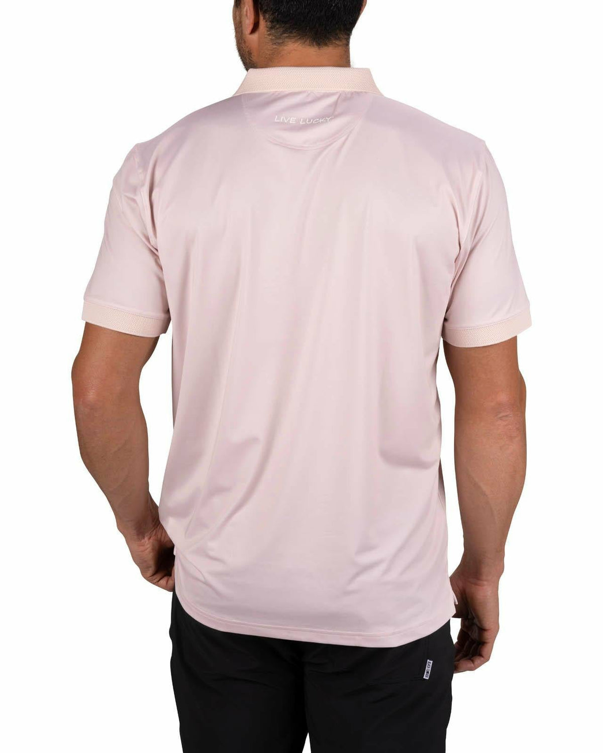 Modern Men's Light Pink Performance Polo for Golf or Business