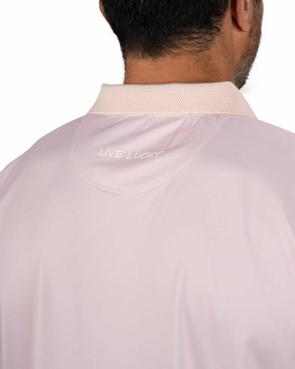 Modern Men's Light Pink Performance Polo for Golf or Business