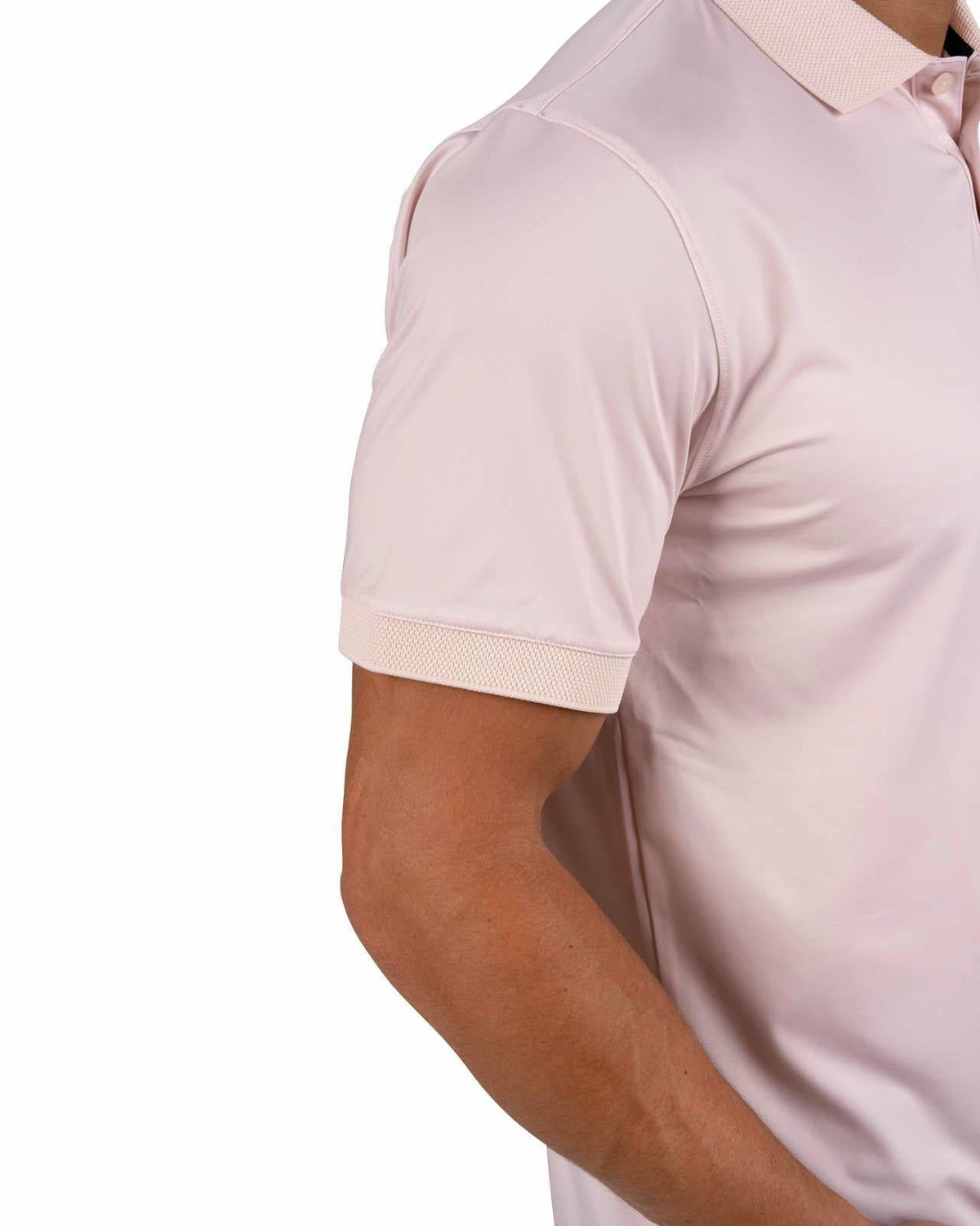 Modern Men's Light Pink Performance Polo for Golf or Business