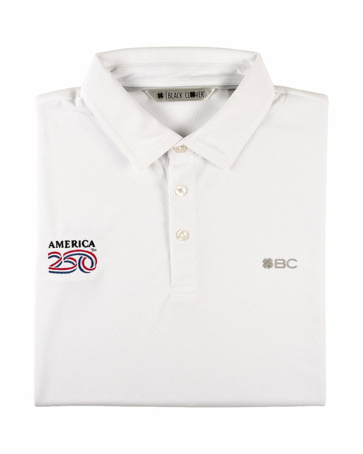 Men's Solid White Golf Polo - America 250th Edition