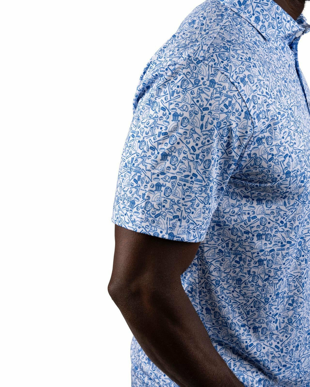 Men's Blue Baseball Themed Polo for Golf or Everyday Style