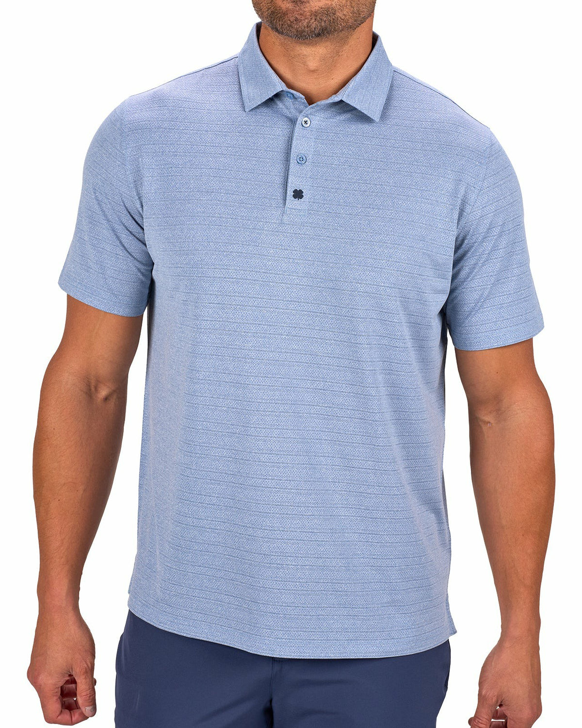 Blue Jacquard Textured Polo for Golf or Business