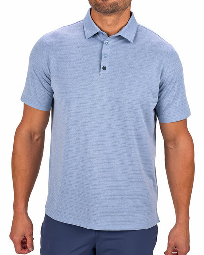 Blue Jacquard Textured Polo for Golf or Business