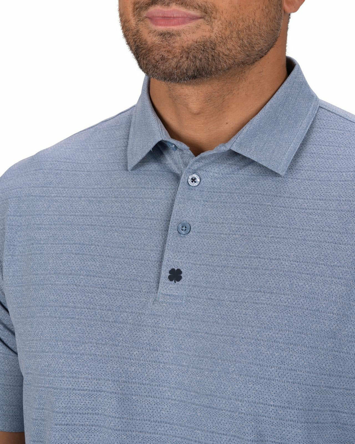 Blue Jacquard Textured Polo for Golf or Business