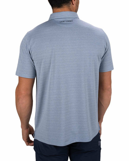 Blue Jacquard Textured Polo for Golf or Business