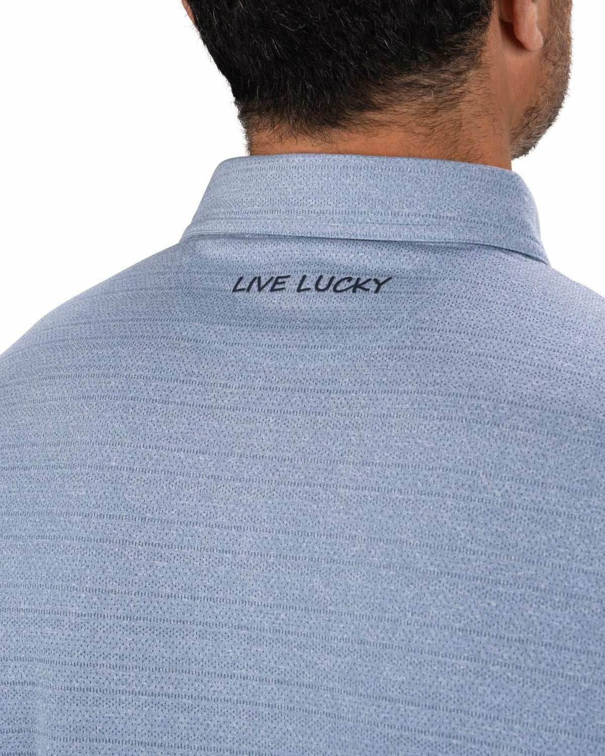 Blue Jacquard Textured Polo for Golf or Business
