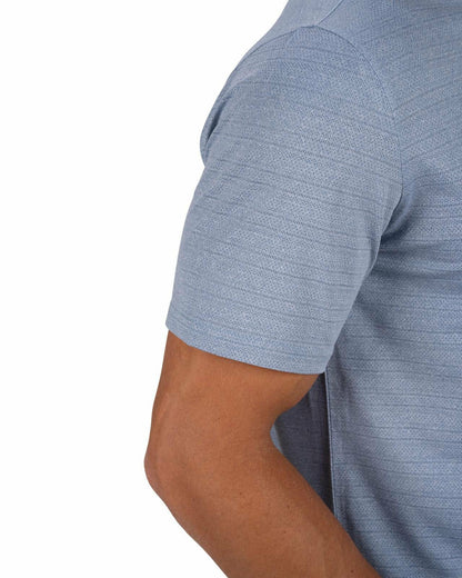 Blue Jacquard Textured Polo for Golf or Business