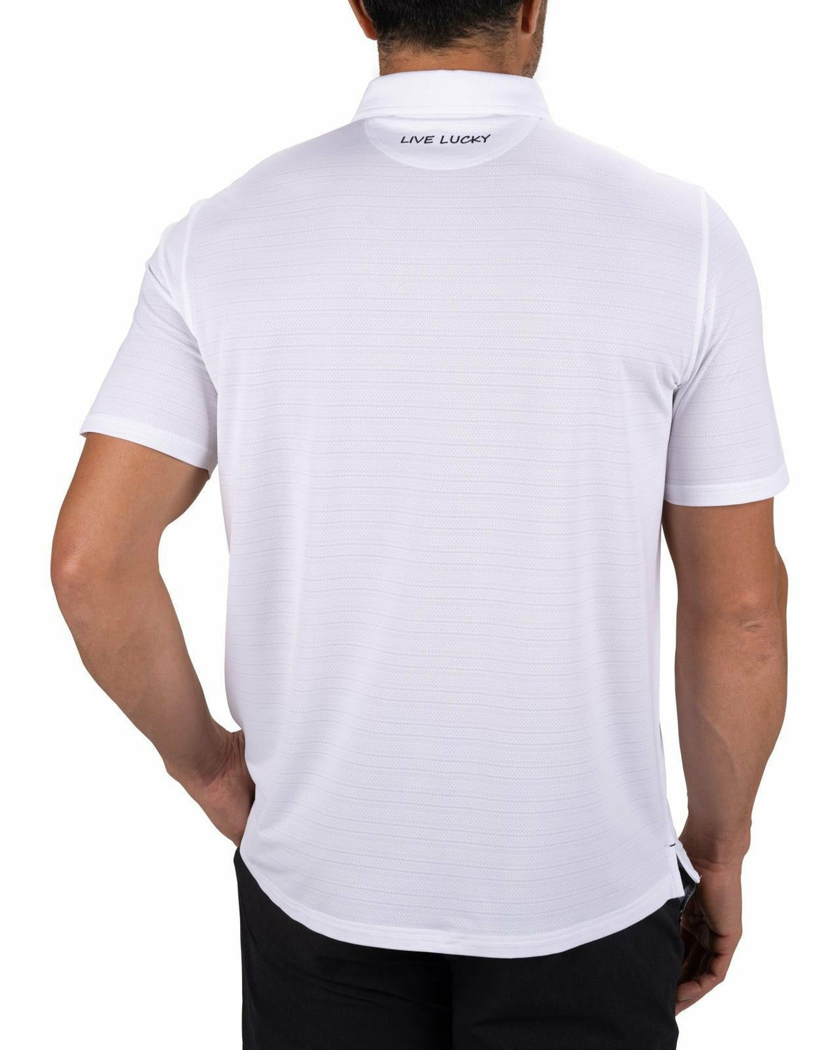White Jacquard Textured Polo for Golf or Business