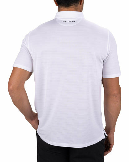 White Jacquard Textured Polo for Golf or Business