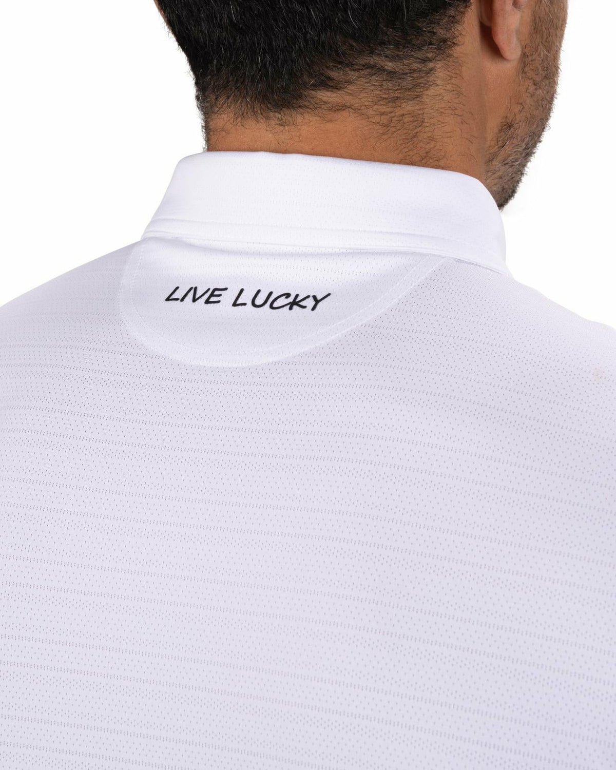 White Jacquard Textured Polo for Golf or Business