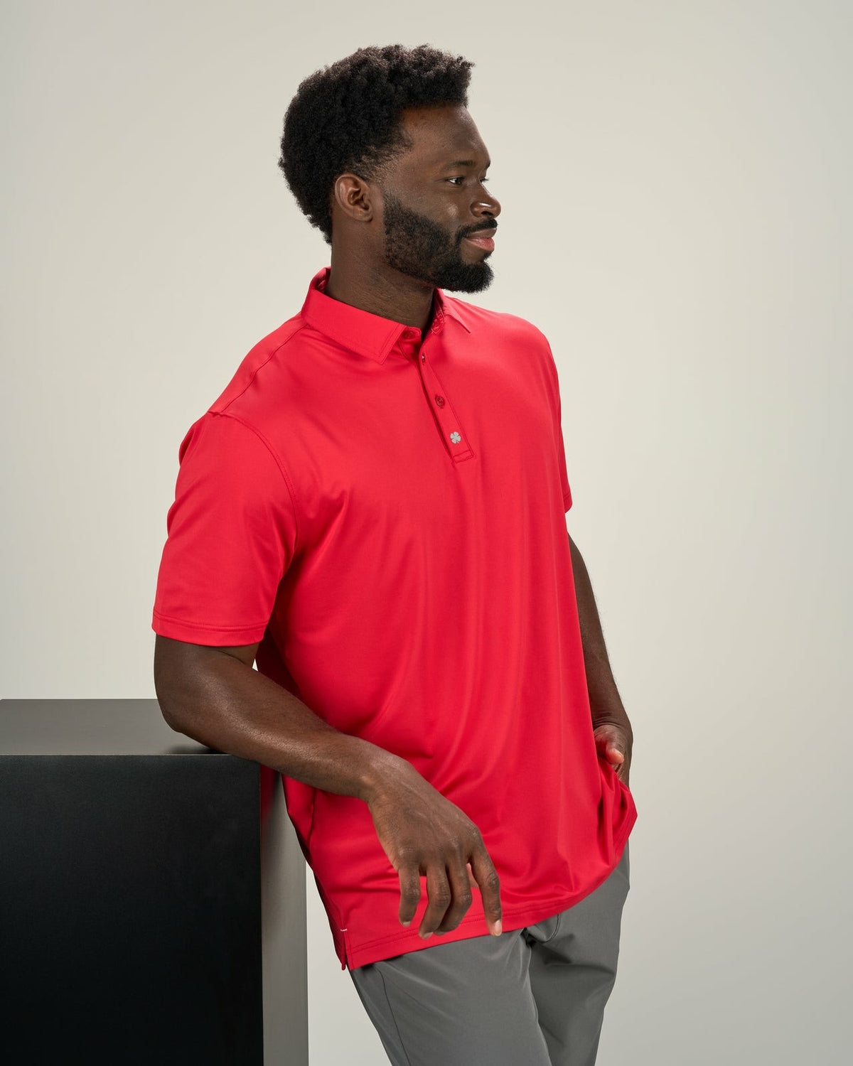 Men's Red Soft Performance Polo for Golf or Business