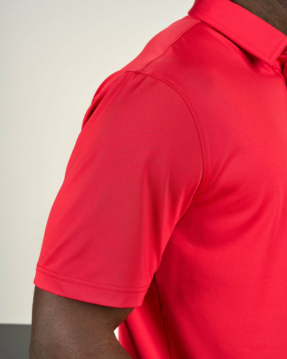 Men's Red Soft Performance Polo for Golf or Business