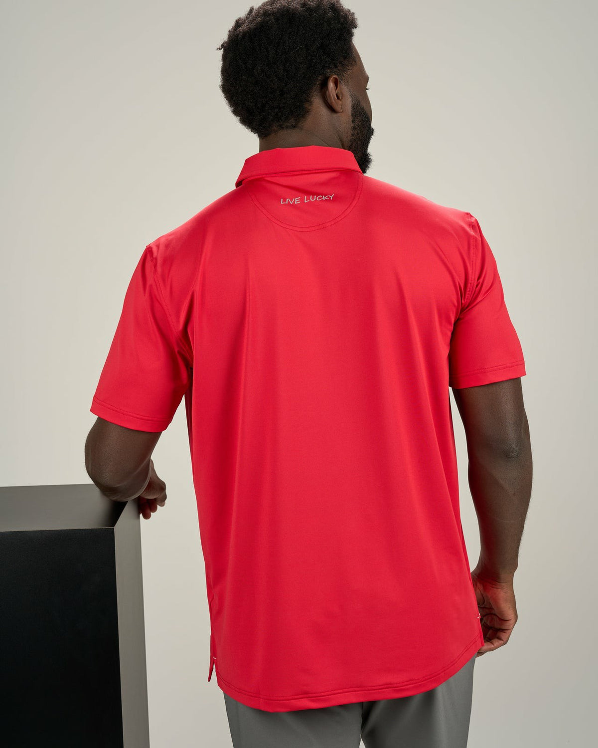 Men's Red Soft Performance Polo for Golf or Business