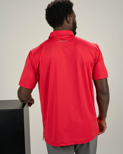 Men's Red Soft Performance Polo for Golf or Business