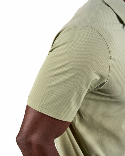 Men's Beige Mesh Performance Polo for Golf or Business