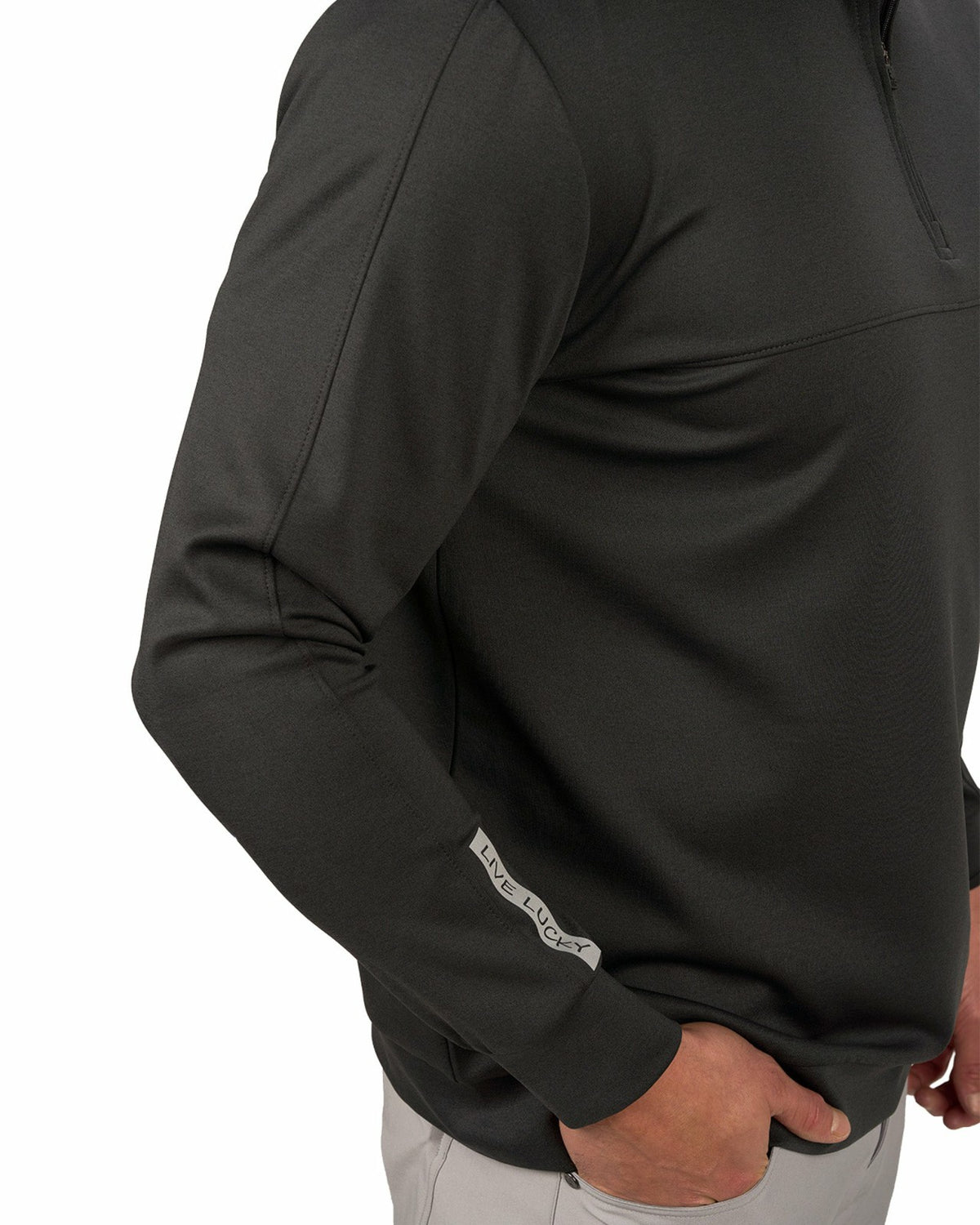Men's Athletic Black Quarter-Zip Hoodie