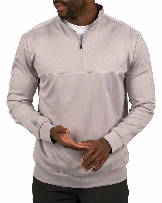 Men's Athletic Light Grey Quarter-Zip Hoodie