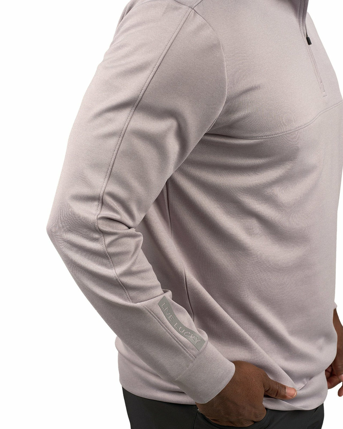 Men's Athletic Light Grey Quarter-Zip Hoodie