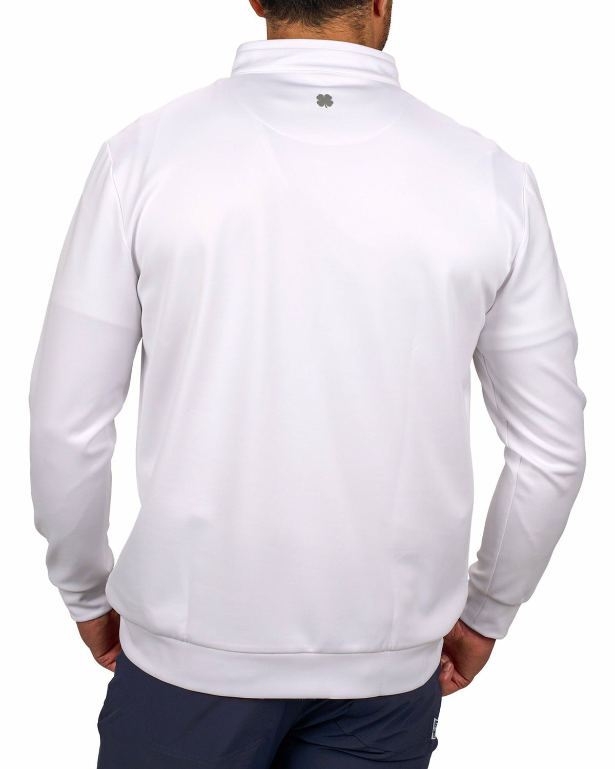 Men's Athletic White Quarter-Zip Hoodie
