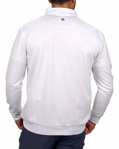 Men's Athletic White Quarter-Zip Hoodie