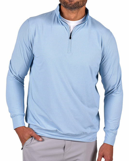 Men's Versatile Blue Quarter-Zip Sweatshirt for Style and Comfort