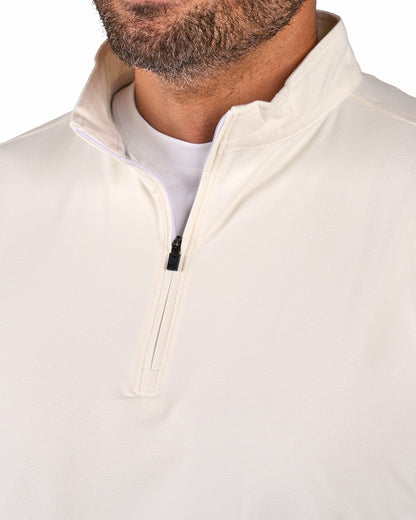 Men's Versatile White Quarter-Zip Sweatshirt for Style and Comfort
