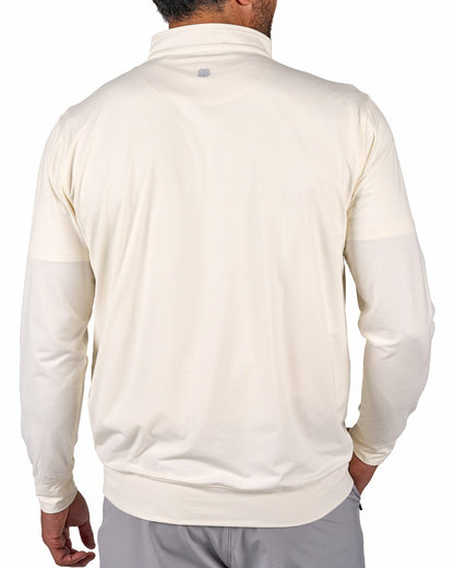 Men's Versatile White Quarter-Zip Sweatshirt for Style and Comfort