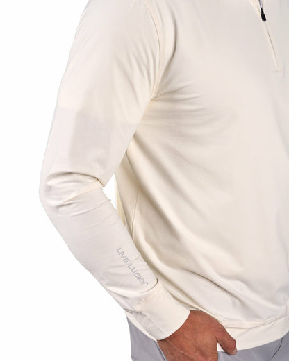 Men's Versatile White Quarter-Zip Sweatshirt for Style and Comfort