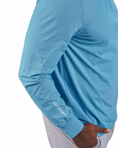Men's Versatile Blue Quarter-Zip Sweatshirt for Style and Comfort