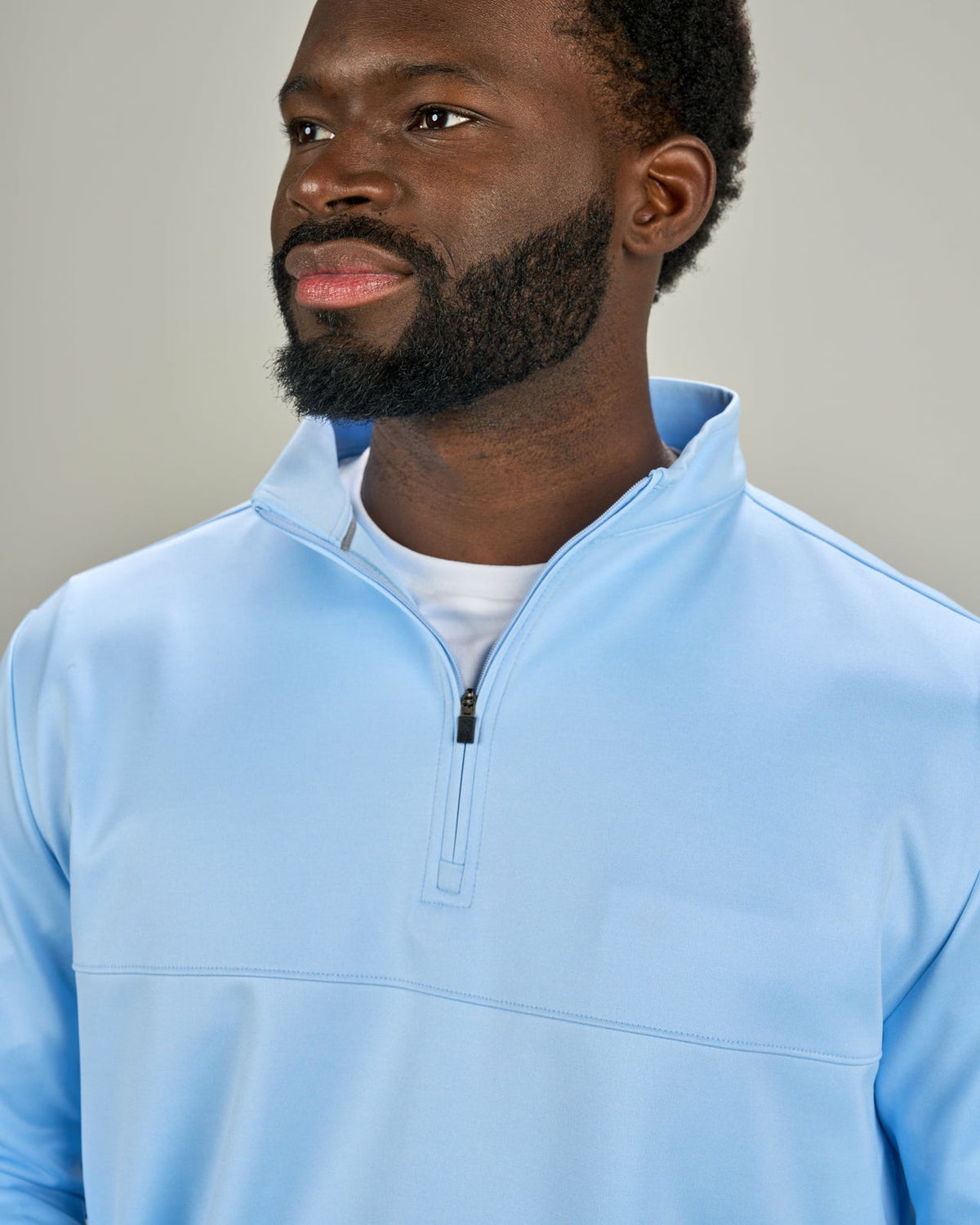 Men's Athletic Blue Quarter-Zip Hoodie