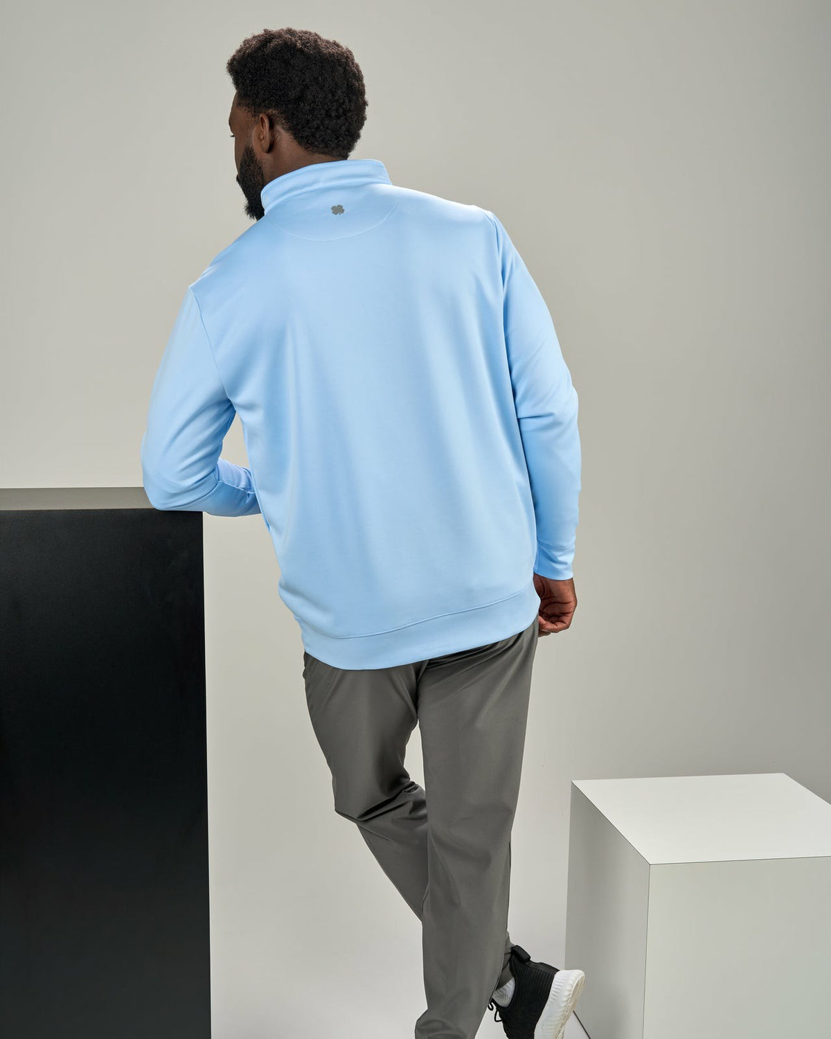 Men's Athletic Blue Quarter-Zip Hoodie